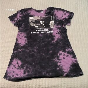 Lydia Beetlejuice Purple and Black Tie-Dye Graphic T-Shirt (extra long)